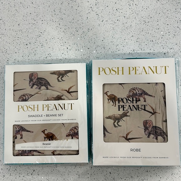 Posh Peanut Other Nib Vintage Dino Os Infant Swaddle And Beanie Set